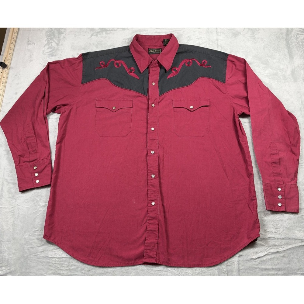 Vintage High Noon XL Western Pearl Snap Embroidered Cowboy Shirt